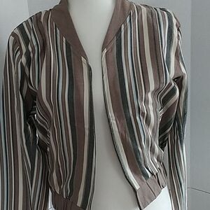 American Rhino Striped Bibi Bomber Jacket M
